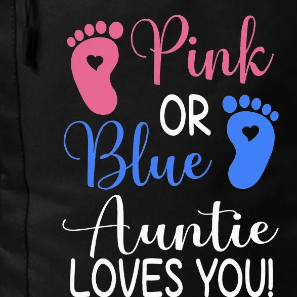 Pink or Blue Auntie Loves You Funny Gender Reveal Party Daily Commute Backpack