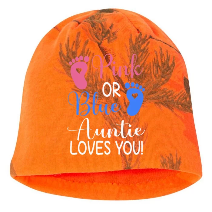 Pink or Blue Auntie Loves You Funny Gender Reveal Party Kati - Camo Knit Beanie