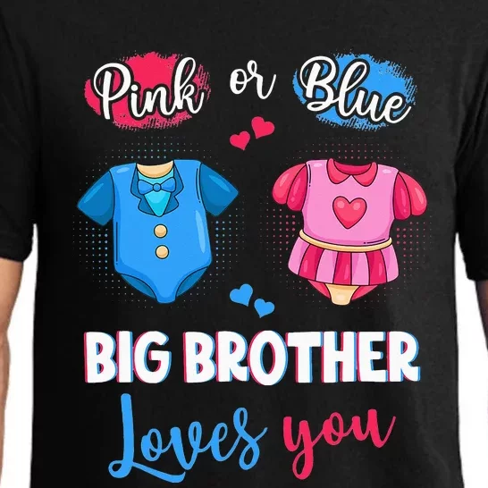 Pink Or Blue Big Brother Loves You Pregnancy Gender Reveal Pajama Set