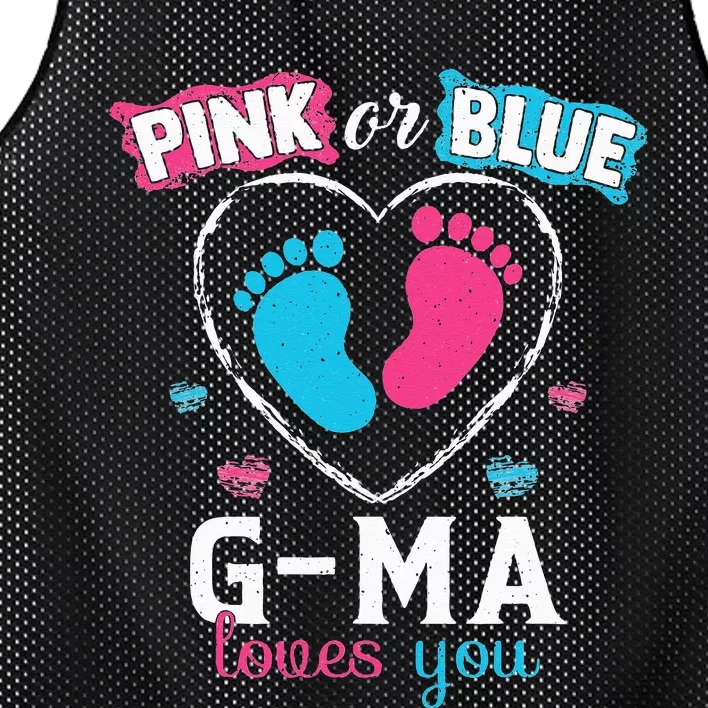 Pink Or Blue Gma Loves You Baby Gender Reveal Gma Mesh Reversible Basketball Jersey Tank