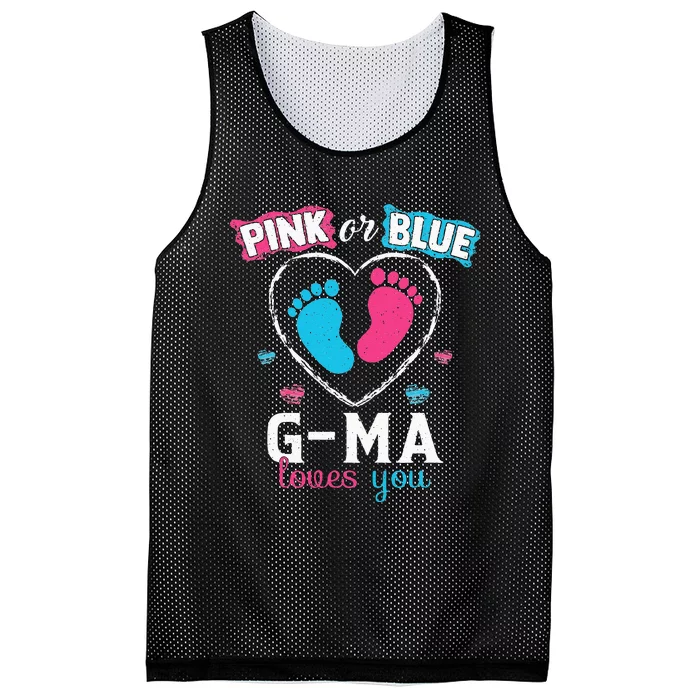 Pink Or Blue Gma Loves You Baby Gender Reveal Gma Mesh Reversible Basketball Jersey Tank