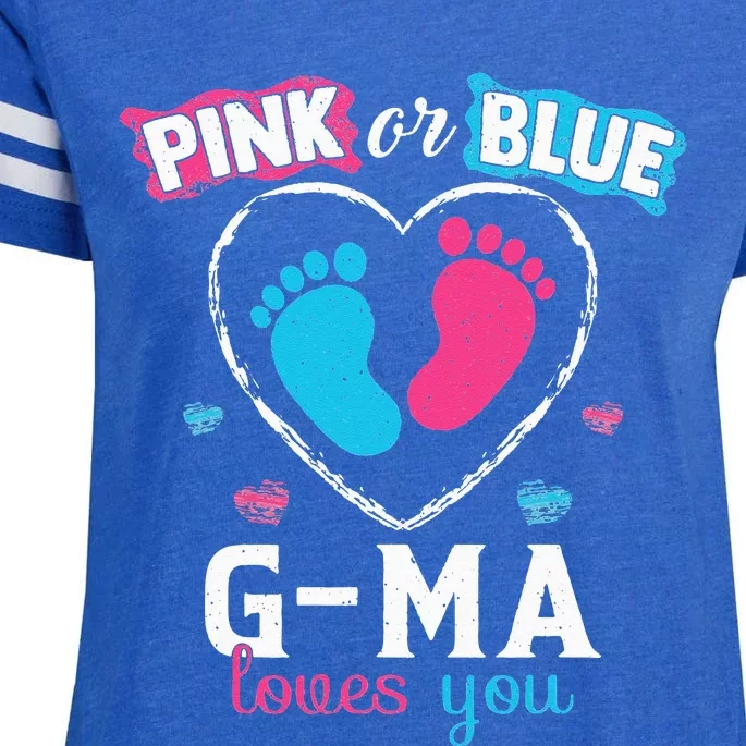 Pink Or Blue Gma Loves You Baby Gender Reveal Gma Enza Ladies Jersey Football T-Shirt