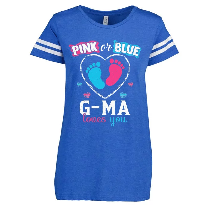 Pink Or Blue Gma Loves You Baby Gender Reveal Gma Enza Ladies Jersey Football T-Shirt