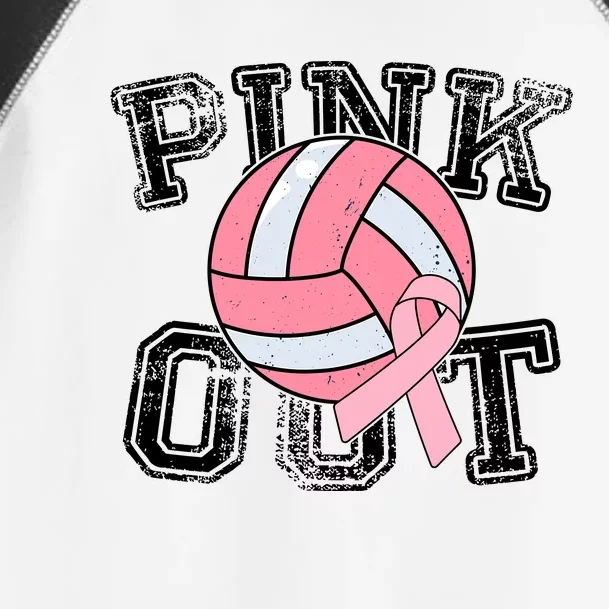 Pink Out Breast Cancer Awareness Pink Ribbon Volleyball Toddler Fine Jersey T-Shirt