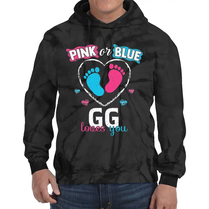 Pink Or Blue GG Loves You Baby Gender Reveal GG Tie Dye Hoodie