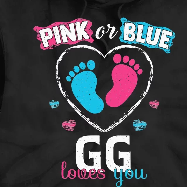 Pink Or Blue GG Loves You Baby Gender Reveal GG Tie Dye Hoodie