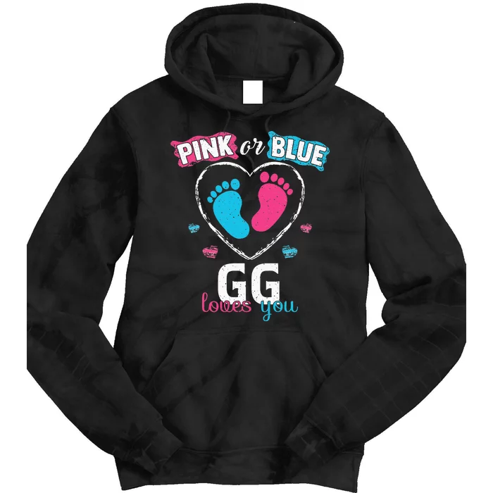 Pink Or Blue GG Loves You Baby Gender Reveal GG Tie Dye Hoodie