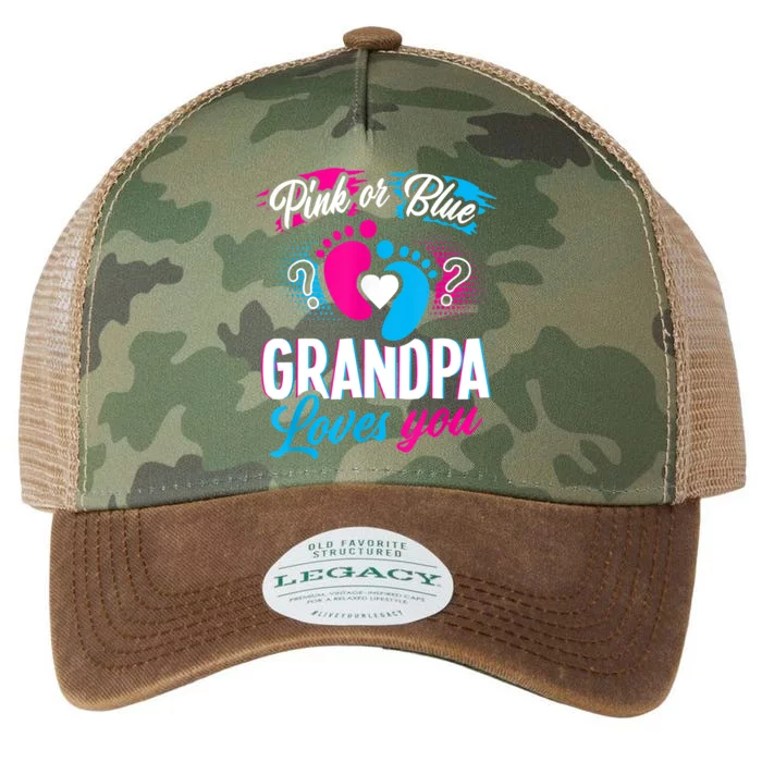 Pink Or Blue Grandpa Loves You Shirt Gender Reveal Baby Legacy Tie Dye Trucker Hat