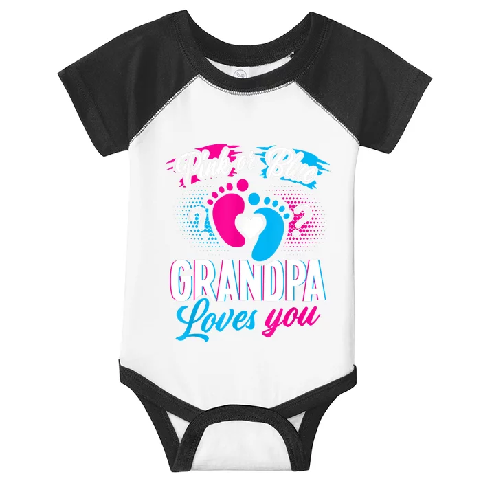 Pink Or Blue Grandpa Loves You Shirt Gender Reveal Baby Infant Baby Jersey Bodysuit