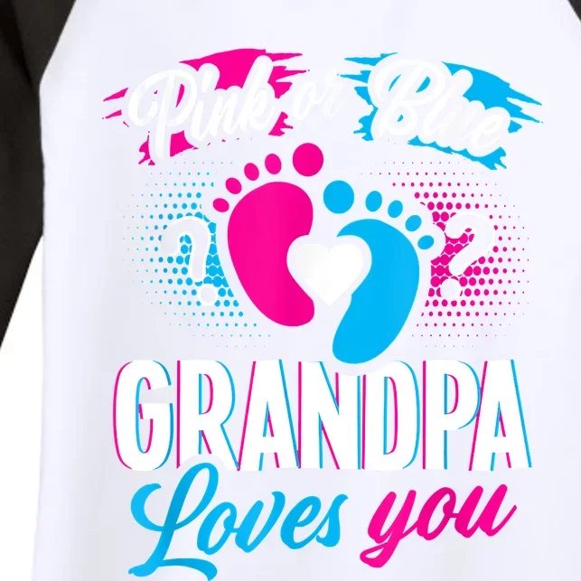 Pink Or Blue Grandpa Loves You Shirt Gender Reveal Baby Women's Tri-Blend 3/4-Sleeve Raglan Shirt