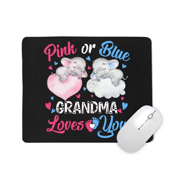 Pink Or Blue Grandma Loves You Elephants-baby Gender Reveal Mousepad