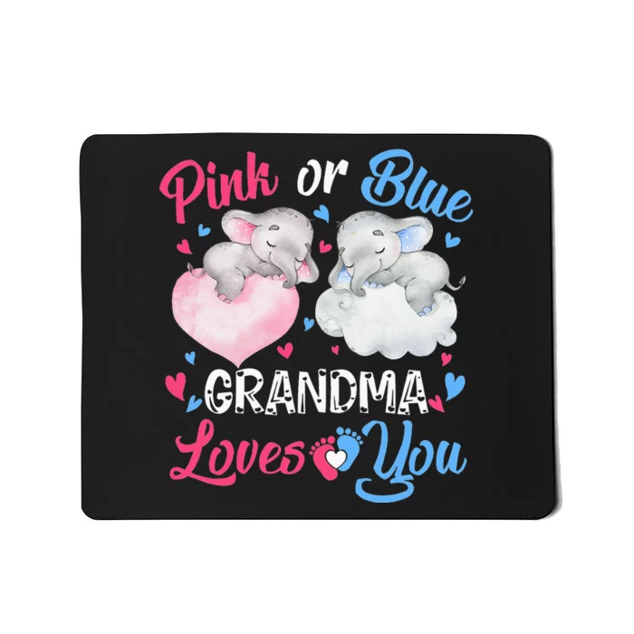 Pink Or Blue Grandma Loves You Elephants-baby Gender Reveal Mousepad