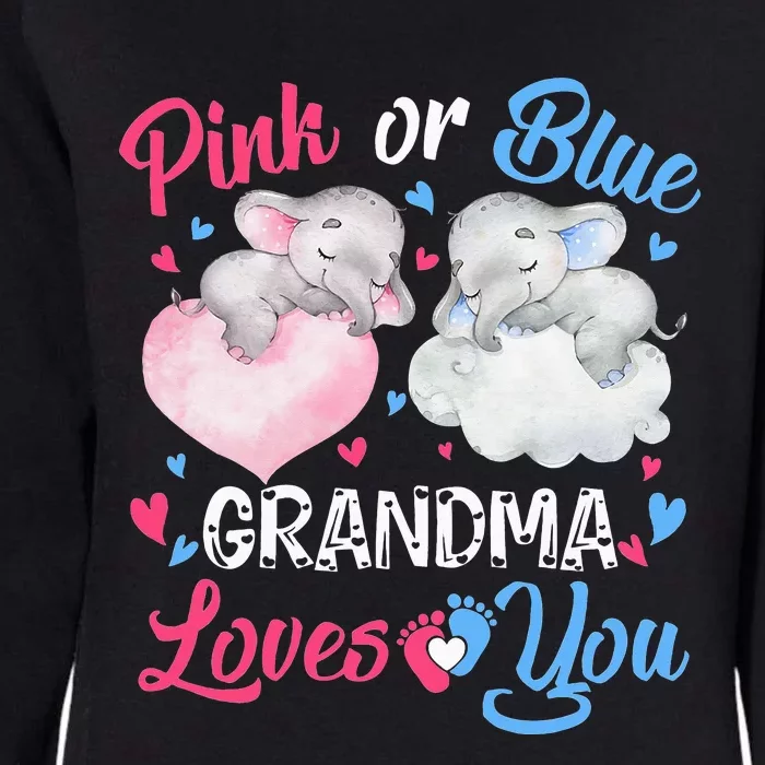 Pink Or Blue Grandma Loves You Elephants-baby Gender Reveal Womens California Wash Sweatshirt