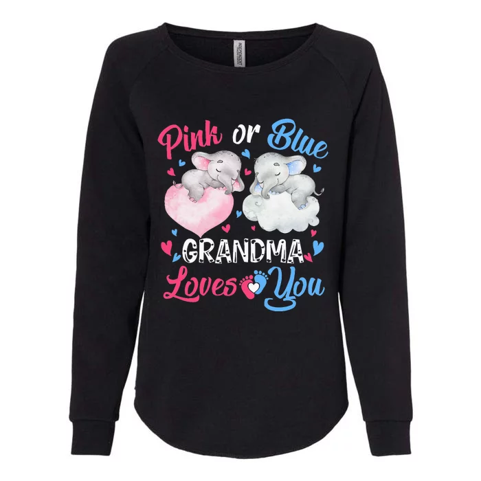 Pink Or Blue Grandma Loves You Elephants-baby Gender Reveal Womens California Wash Sweatshirt