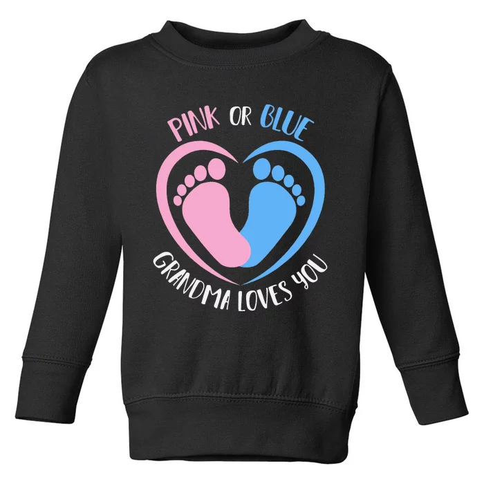 Pink or Blue Grandma Loves You Gender Reveal Toddler Sweatshirt