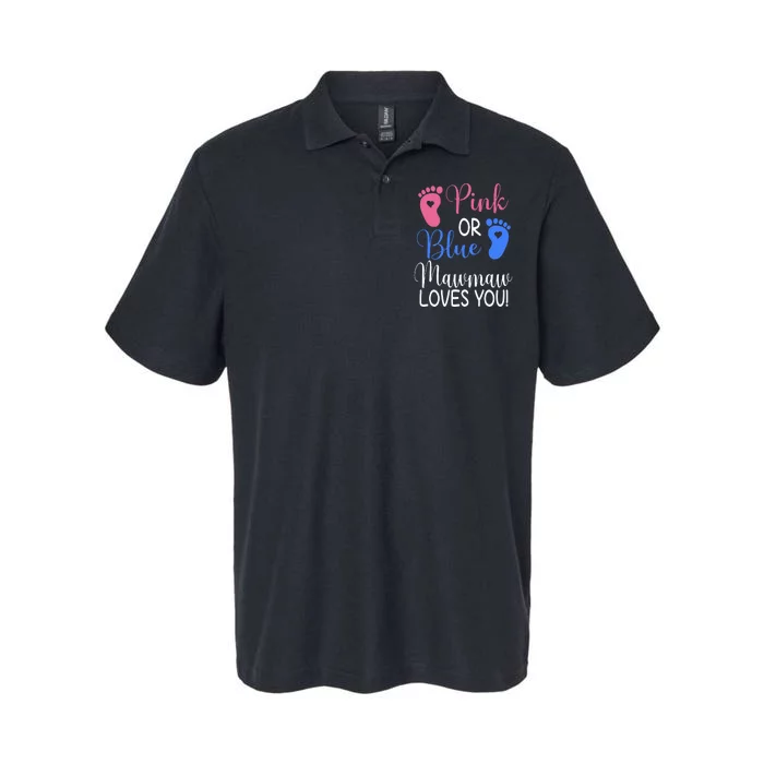 Pink or Blue Mawmaw Loves You Funny Gender Reveal Party Softstyle Adult Sport Polo