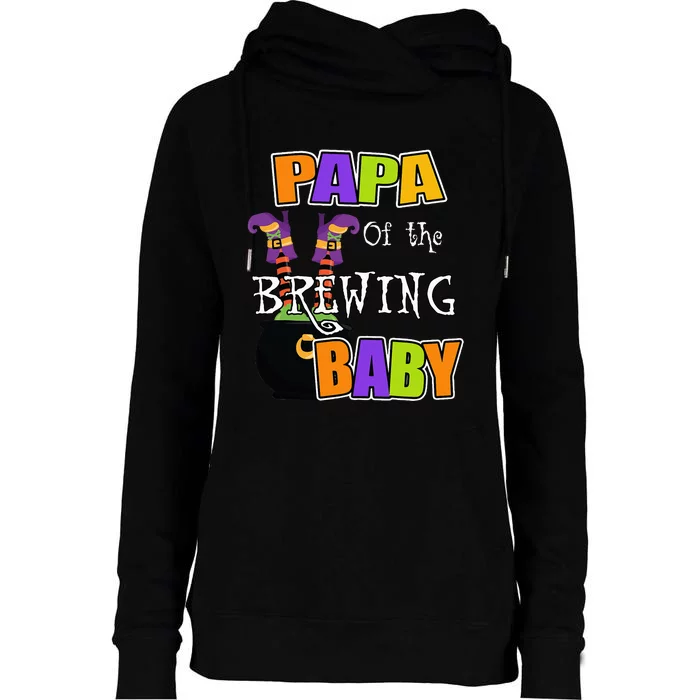 Papa of Brewing Baby Halloween Theme Baby Shower Spooky Womens Funnel Neck Pullover Hood