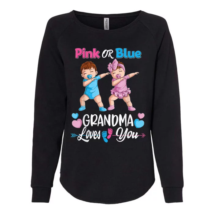 Pink Or Blue Grandma Loves You Baby Gender Reveal Party Womens California Wash Sweatshirt