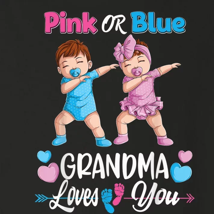 Pink Or Blue Grandma Loves You Baby Gender Reveal Party Toddler Long Sleeve Shirt