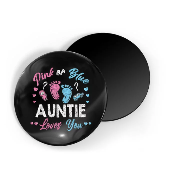 Pink Or Blue Auntie Loves You Gender Reveal Vintage Magnet