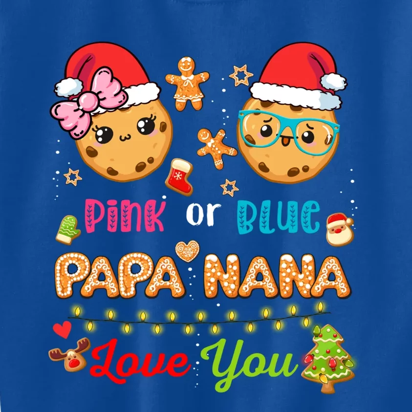 Pink Or Blue Papa Nana Love You Christmas Cookies Pajama Cute Gift Kids Sweatshirt