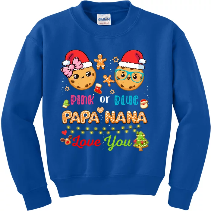 Pink Or Blue Papa Nana Love You Christmas Cookies Pajama Cute Gift Kids Sweatshirt