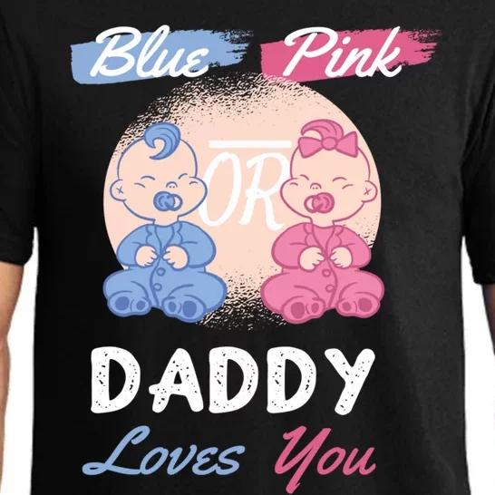 Pink Or Blue Daddy Loves You Gender Reveal Party Shower Great Gift Pajama Set