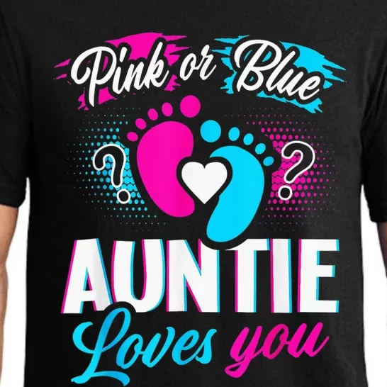 Pink Or Blue Auntie Loves You Gender Reveal Baby Party Day Pajama Set