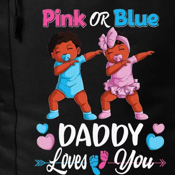 Pink Or Blue Daddy Loves You Black Baby Gender Reveal Party Daily Commute Backpack