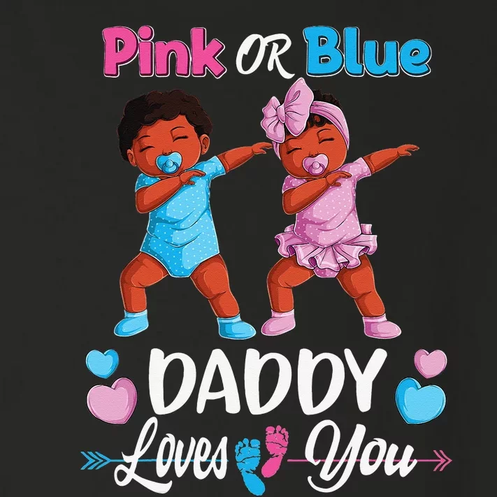 Pink Or Blue Daddy Loves You Black Baby Gender Reveal Party Toddler Long Sleeve Shirt