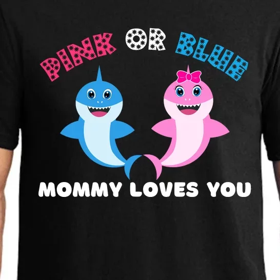 Pink Or Blue Mommy Loves You Gender Reveal Maternity Pajama Set