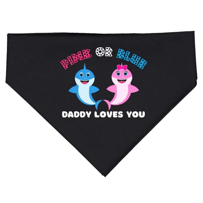 Pink Or Blue Daddy Loves You Gender Reveal Maternity USA-Made Doggie Bandana