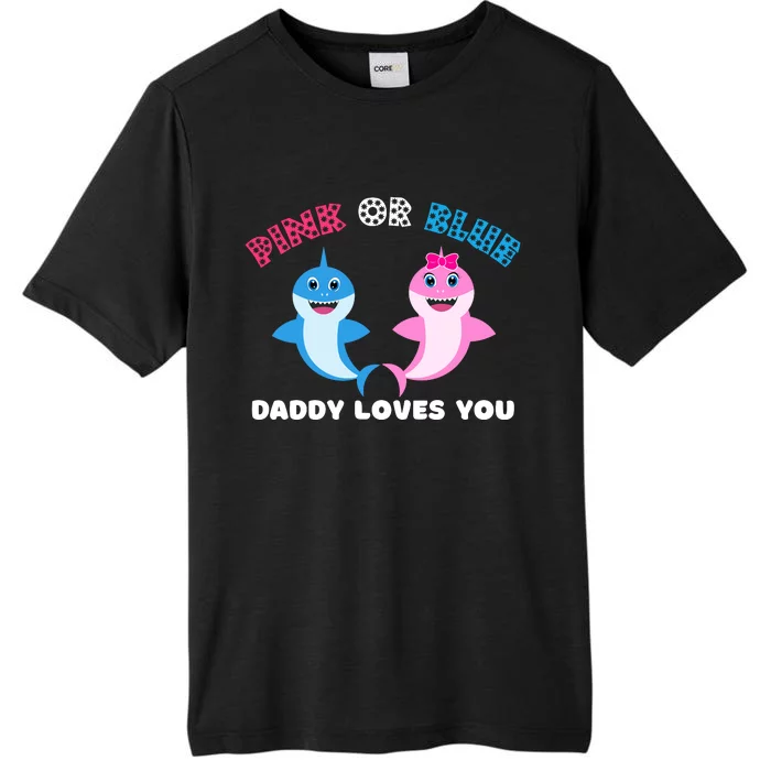 Pink Or Blue Daddy Loves You Gender Reveal Maternity ChromaSoft Performance T-Shirt