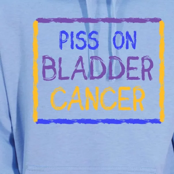 Piss On Bladder Cancer Purple Blue Yellow Ribbon Dysuria Urologist Unisex Surf Hoodie