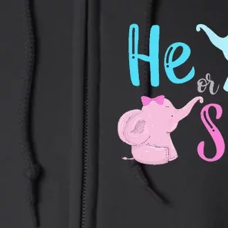 Pink Or Blue Gender Reveal Elephant Full Zip Hoodie