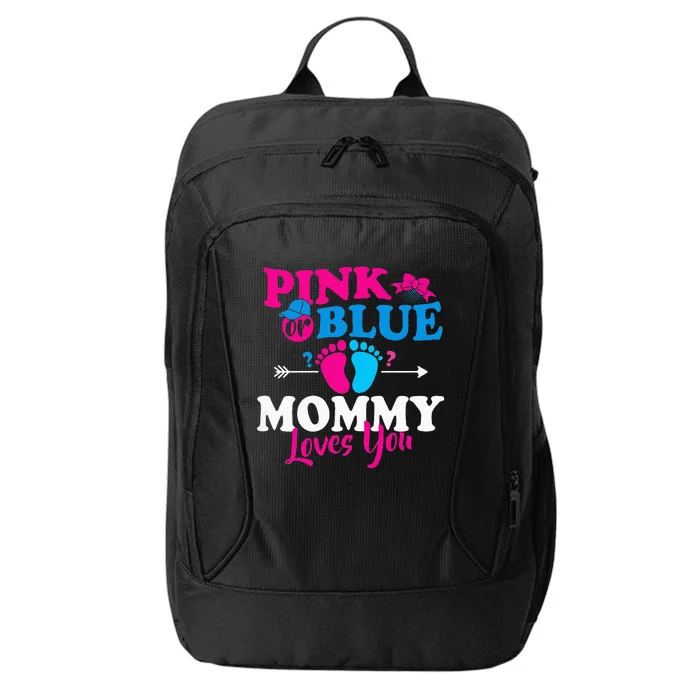 Pink Or Blue Mommy Loves You Gender Reveal Party Baby Shower City Backpack