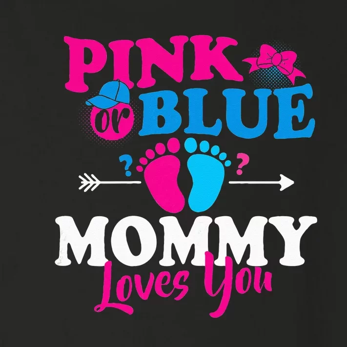 Pink Or Blue Mommy Loves You Gender Reveal Party Baby Shower Toddler Long Sleeve Shirt