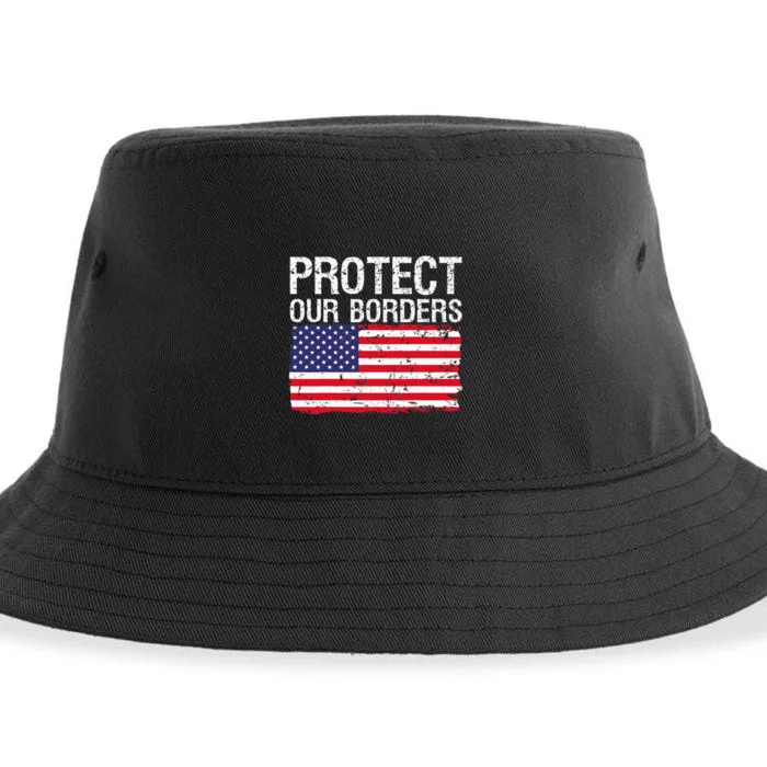 Protect Our Borders Law Enforcement Legal Immigration Sustainable Bucket Hat