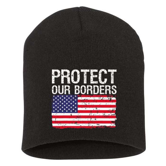 Protect Our Borders Law Enforcement Legal Immigration Short Acrylic Beanie