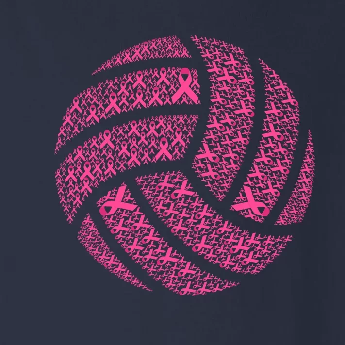 Pink Out Breast Cancer Awareness Pink Ribbon Volleyball Ball Toddler Long Sleeve Shirt