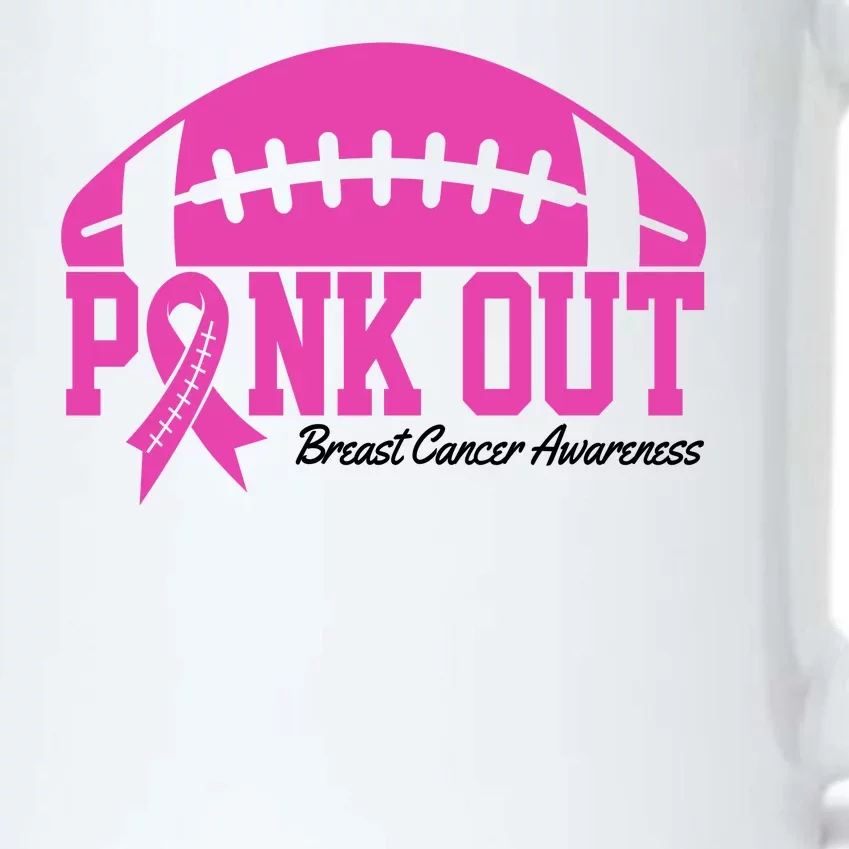 Pink Out Breast Cancer Awareness Football Ribbon Black Color Changing Mug