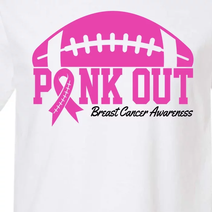 Pink Out Breast Cancer Awareness Football Ribbon Garment-Dyed Heavyweight T-Shirt