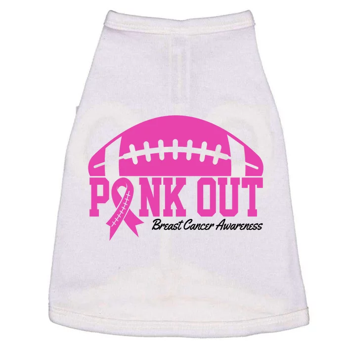 Pink Out Breast Cancer Awareness Football Ribbon Doggie Tank