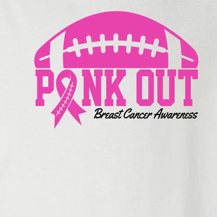 Pink Out Breast Cancer Awareness Football Ribbon Toddler Long Sleeve Shirt