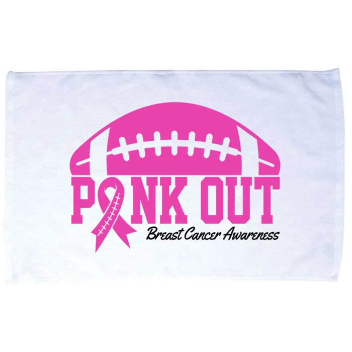 Pink Out Breast Cancer Awareness Football Ribbon Microfiber Hand Towel