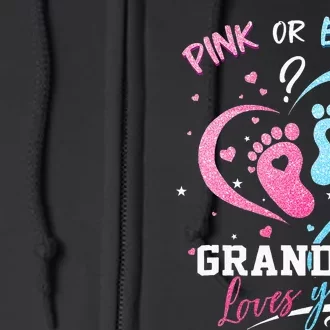 Pink Or Blue Grandma Loves You Gender Reveal Baby Gifts Mom Full Zip Hoodie