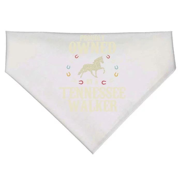 Proudly Owned By A Horse Father Mother Tennessee Walker Cool Gift USA-Made Doggie Bandana