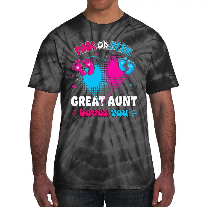 Pink or Blue Heart Great Aunt Loves You Shower Gender Reveal Tie-Dye T-Shirt