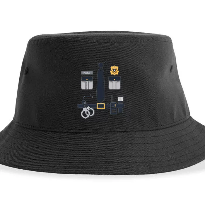 Police Officer Costume Police Badge Cop Halloween Sustainable Bucket Hat