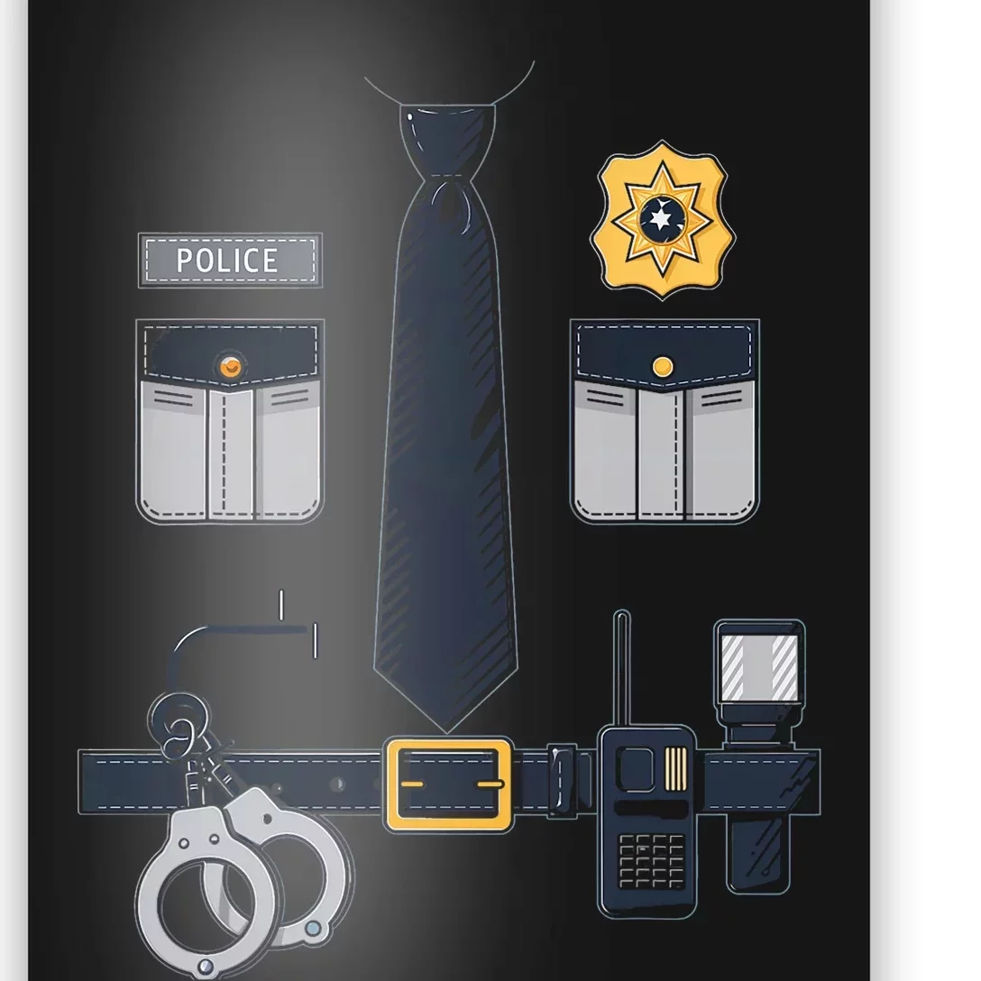 Police Officer Costume Police Badge Cop Halloween Poster